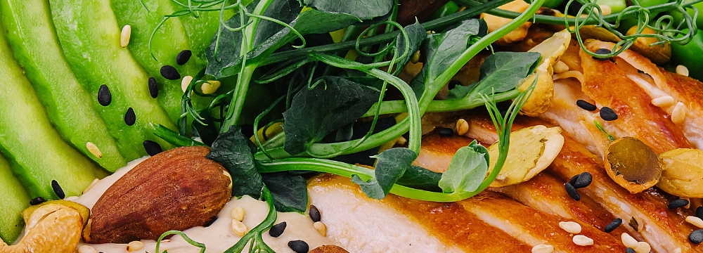 Close-up of protein packed meal 